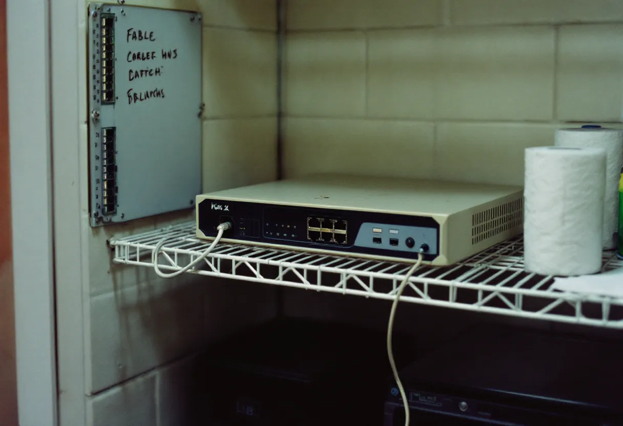 Cybersecurity asset highlighting a forgotten server connected to critical business systems.